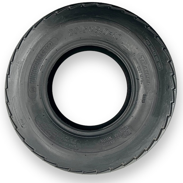 Rubbermaster 20.5x8.0-10 205/65D10 Highway Rib 10 Ply Tubeless High Speed Trailer Tire 489102 - main